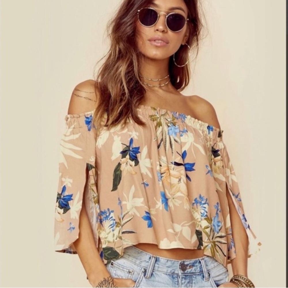 ASTR the Label Annabelle Floral Off-Shoulder Top